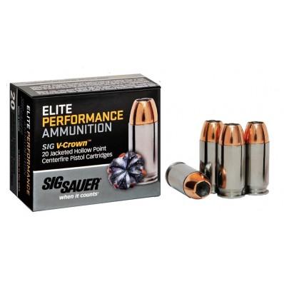 Sig Sauer Elite Performance Pistol Ammunition 9mm 124 gr Elite V-Crown JHP Box 20