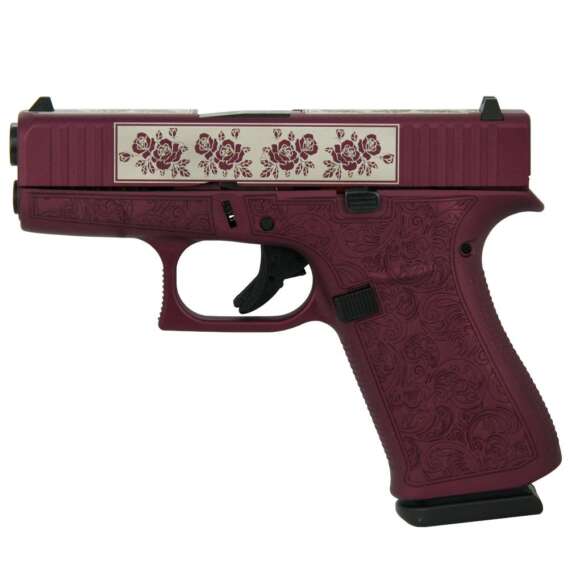 GLPX4350201BCP Glock 43X Custom Engraved "Black Cherry & Paisley" Handgun