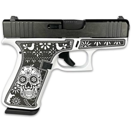 Glock 43X Custom "Sugar Skull White & Black" Handgun 9mm Luger 10rd Magazine 3.41" Barrel